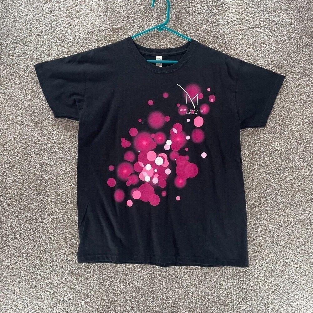 M Resort‎ Spa Casino Las Vegas Shirt Womens Large Black Short Sleeve Logo Crew